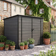 Wood Effect Plastic Garden Storage Shed Outdoor Storage House Tool Sheds 7 x 4FT