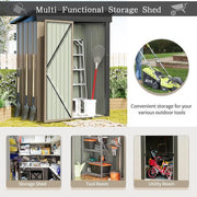 5 X 3FT Metal Garden Shed Outdoor Storage Shed House Box Pent Roof Lockable