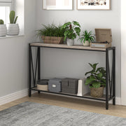 Console Table 2‑Tier Rustic Sofa Table with Open Storage Slim Entryway Tables