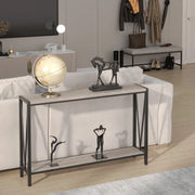 Console Table 2‑Tier Rustic Sofa Table with Open Storage Slim Entryway Tables