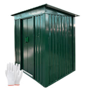 Metal Garden Shed 6 X 4ft Outdoor Yard Storage Tool House Slide Door &VENT GREEN