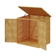 Outdoor Wooden Wheelie Bin Storage Dual Garbage Bin Shed Garden Rubbish Store UK