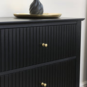 Large 6 Drawer Chest Of Drawers and Pair Of Bedside Tables - Hales Black Range