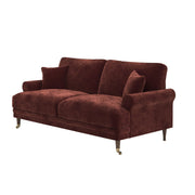 Berry Brown Chenille Feather-Filled 3 Seater Sofa - Payton Heritage PHR001