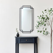 Black Matt Foiled Wall Mirror 94cm x 48cm