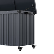 550L Metal Storage Box with Wheels Garden Outdoor Shed Utility Cushion Chest UK