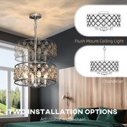 Crystal Chandelier w/Adjustable Height, 4-Light Ceiling Light Refurbished