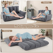 Foldable Floor Sofa Upholstered Recliner Chair W/Adjustable Backrest