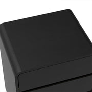 Black 3 Drawer Bedside Table - Meridian Black Range