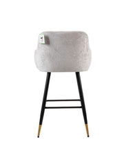 Zurich Modern Velvet Padded Bar Stool Chair with Black Metal Legs