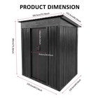 6 x 4 FT Garden Shed Storage Shed Waterproof with Foundation Kit and Vents, Grey