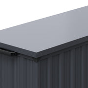 Outdoor Storage Box with Wheels Garden Patio Metal Chest Lid Container Multibox
