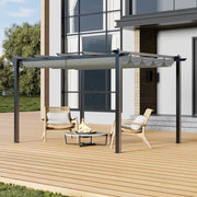 4X3M Heavy Duty Metal Pergola with Retractable Roof Outdoor Garden Gazebo Canopy