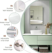 LED Bathroom Mirror Cabinet with Shaver Socket Demister Sensor Lights 70x50cm