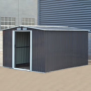 10x8FT Extra Large Garden Shed Metal Apex Roof Outdoor Storage With Door & Vent