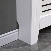 Kensington Radiator Cover Modern Traditional Horizontal Slat Cabinet MDF White