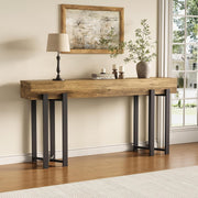 160cm Console Table for Entryway, Industrial Wooden Sofa Table for Living Room