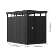 8.5ft x 5.4ft Pent Metal Garden Storage Shed Motorcycle Sheds with Lockable Door