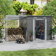9 X 5.5ft Large Metal Shed Outdoor Garden Tools Storage House with 2 Door Window