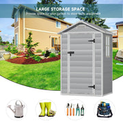 PLASTIC SHED OUTDOOR STORAGE SHEDS UTILITY HOUSE GARDEN TOOLS BOX LOCKABLE 4X3FT