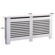 Kensington Radiator Cover Modern Traditional Horizontal Slat Cabinet MDF White