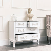 White Wooden Chest of Drawers Storage Unit Shabby French Chic Bedroom Furniture