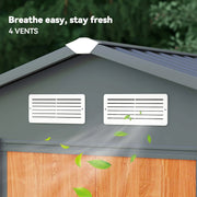 6.5x5.2ft Garden Shed Tools Equipments Storage Sliding Door House Hut Shelter