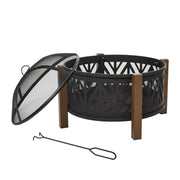 2-in-1 Outdoor Fire Pit Bowl with BBQ Grill Grate 30