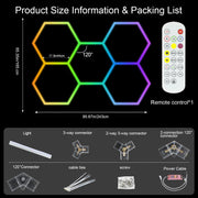 5 Hexagon LED Lighting Detailing Garage RGB Workshop Retail Car Showroom APP