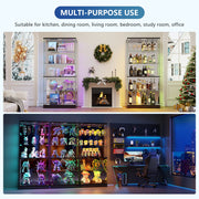 Glass Display Cabinet Lock RGB LED Figurine Collectibles Showcase Lockable Case