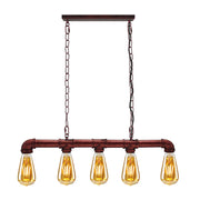 5 Light Kitchen Island Pendant Linear Farmhouse Modern Pipe Lamp Lighting