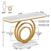 41-Inch Modern Console Table Narrow Gold Entryway Table for Hallway, Entrance
