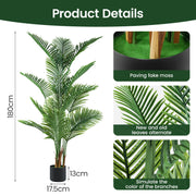6FT Artificial Palm Tree IndoorTall Faux Tree Lifelike Leaves Tropical Areca
