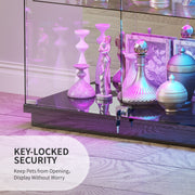 5-Tier Glass Display Cabinet Lockable Door 12 Light Modes Human Sensor LED