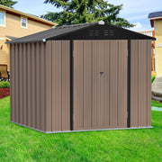 6ft x 8ft Garden Shed Metal Tool Sheds Outdoor Storage House Tools Box with Base