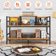 Record Player Stand, Vinyl Record Player Storage Cabinet Up to 350 Albums, Turnt