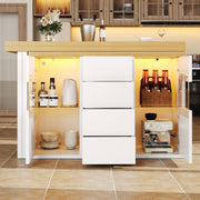 Bar Table !SALE! Extendable 360 Rotating Kitchen Island Storage White