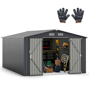 426cm x 300cm Outdoor Storage Shed Large Garden Tool House-Dark Gray
