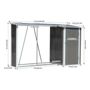 9x3.5FT Metal Garden Tool Storage Shed Outdoor Lockable Bike Bin House W/ Awing