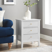 Pair of 3 Drawer Bedside Tables - Hales White Range modern bedroom furniture set