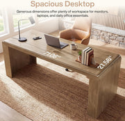 70.9-Inch Long Executive Desk, Modern Wooden Office Computer Desk Writing Table