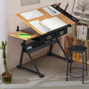 Drawing Table Drawers Stool Adjustable Desk Engineering Drafting Tiltable Craft