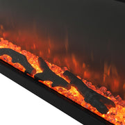 50 in Media Electric Fireplace Wall Glass Recessed Inset 3 Sided LED Fire Heater