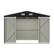 Outdoor Storage Shelter 12 x 10FT Galvanised Steel Storage Shed with Dual Window