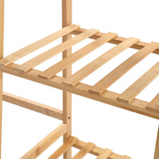 Heavy Duty Wooden Hanging Clothes Garment Rail Corner Open Wardrobe Storage Rack