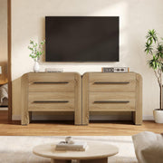 Wooden Nightstand with 2 Drawers, 27.55