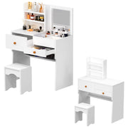 Dressing Table With Drawers Mirror Stool Set Makeup Desk Vanity Table Bedroom