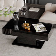 LED Coffee Table High Gloss Rectangle Center Table Modern Living Room Furniture