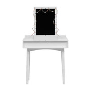 Dressing Table Vanity Set Makeup Desk w/ LED Light Mirror with 4 Drawers Bedroom