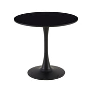 4 Seater Dining Table Set Round Kitchen Black Table 4 Black Chairs Modern Home